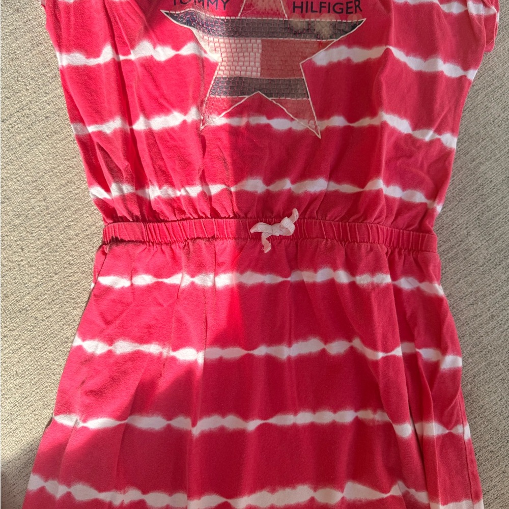 Tommy Hilfiger Pink and White Graphic Tee